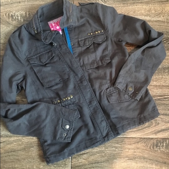 Free People Military Studded Lightweight Jacket Like New size 4 - Picture 2 of 7